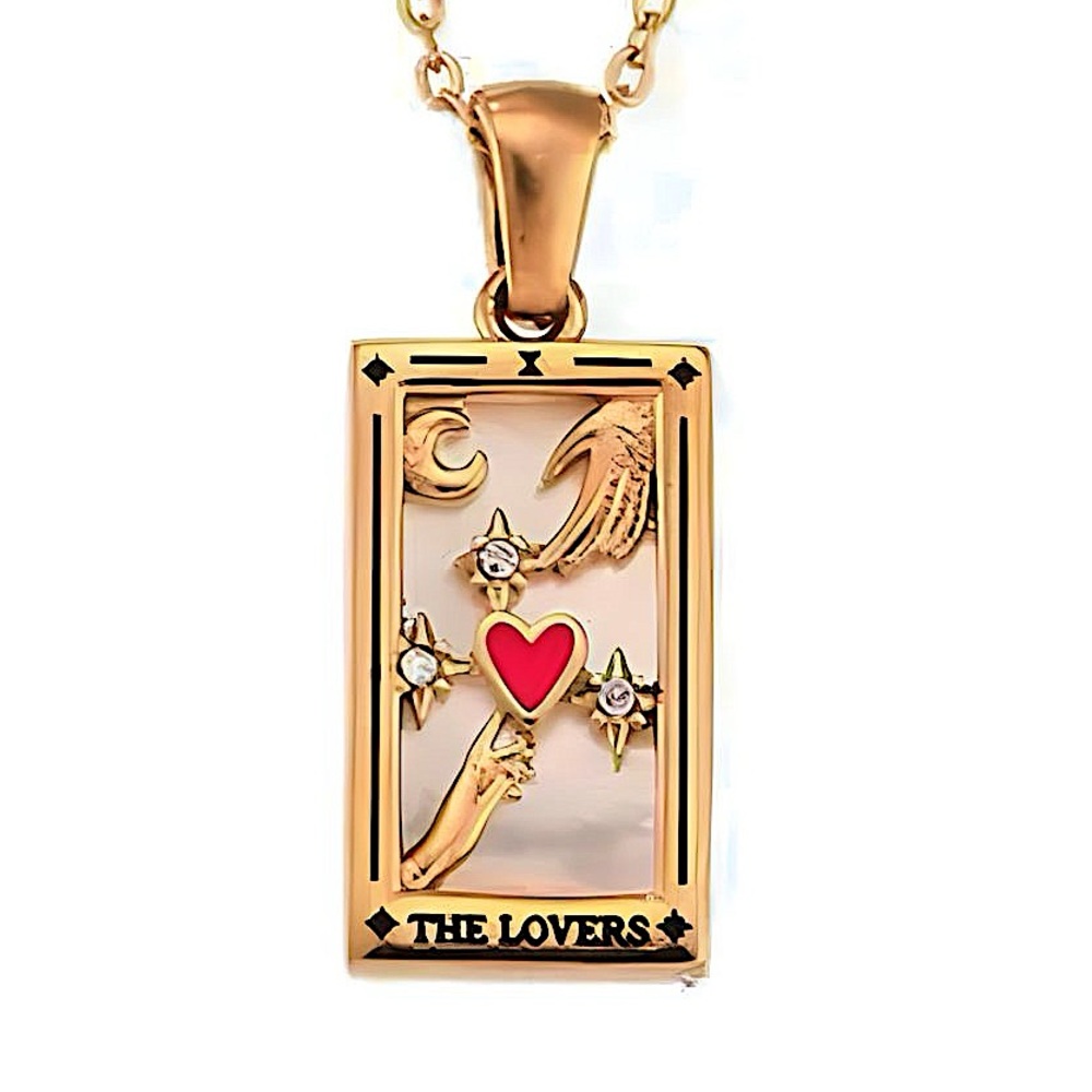 Dainty Gold Tarot Card Necklace | 18k Gold Plated, 316L Stainless Steel